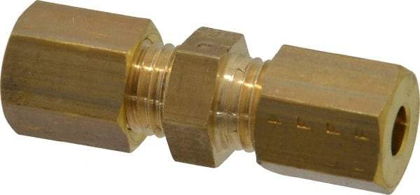 Legris - 4mm OD, Brass Union - 300 Max Working psi, -40 to 210°F, Comp x Comp Ends - Industrial Tool & Supply