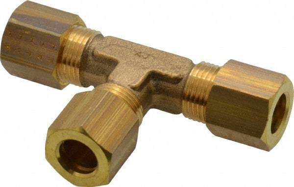 Legris - 8mm OD, Brass Union Tee - 320 Max Working psi, -40 to 210°F, Comp x Comp x Comp Ends - Industrial Tool & Supply