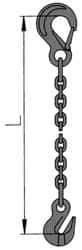 Pewag - 10' Long, 17,900 Lb Basket Capacity, 17,900 Lb Vertical Capacity, 1 Ply, Alloy Steel Web Sling - 17,900 Lb Choker Capacity, SSG Chain Sling, 1/2" Diam Chain, Blue, with Grab Hook & Sling Hook - Industrial Tool & Supply