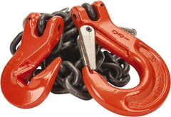 Pewag - 5' Long x 10" Wide, 4,300 Lb Basket Capacity, 4,300 Lb Vertical Capacity, Alloy Steel Web Sling - SSG Chain Sling, 9/32" Diam Chain, Self-Colored, with Grab Hook & Sling Hook - Industrial Tool & Supply