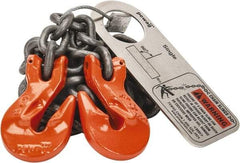 Pewag - 5' Long x 10" Wide, 2,700 Lb Basket Capacity, 2,700 Lb Vertical Capacity, Alloy Steel Web Sling - SGG Chain Sling, 7/32" Diam Chain, Self-Colored, with 2 Grab Hooks - Industrial Tool & Supply