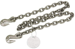 Pewag - 5' Long, 2,100 Lb Basket Capacity, 2,100 Lb Vertical Capacity, Alloy Steel Web Sling - SGG Chain Sling, 7/32" Diam Chain, Silver (Color), with 2 Grab Hooks - Industrial Tool & Supply