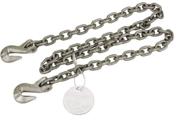 Pewag - 10' Long, 12,000 Lb Basket Capacity, 12,000 Lb Vertical Capacity, Alloy Steel Web Sling - SGG Chain Sling, 1/2" Diam Chain, Silver (Color), with 2 Grab Hooks - Industrial Tool & Supply