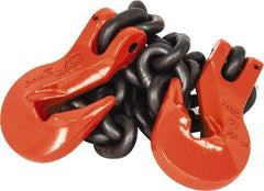 Pewag - 5' Long x 10" Wide, 8,800 Lb Basket Capacity, 8,800 Lb Vertical Capacity, Alloy Steel Web Sling - SGG Chain Sling, 3/8" Diam Chain, Self-Colored, with 2 Grab Hooks - Industrial Tool & Supply