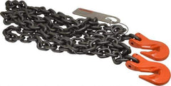 Pewag - 10' Long x 10" Wide, 11,200 Lb Basket Capacity, 4,300 Lb Vertical Capacity, Alloy Steel Web Sling - SGG Chain Sling, 9/32" Diam Chain, Self-Colored, with 2 Grab Hooks - Industrial Tool & Supply