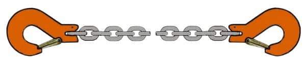 Pewag - 10' Long, 3,500 Lb Basket Capacity, 3,500 Lb Vertical Capacity, Alloy Steel Web Sling - SSS Chain Sling, 9/32" Diam Chain, Silver (Color), with 2 Sling Hooks - Industrial Tool & Supply