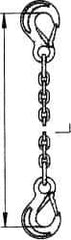 Pewag - 5' Long, 2,200 Lb Basket Capacity, 2,200 Lb Vertical Capacity, Stainless Steel Web Sling - SSS Chain Sling, 9/32" Diam Chain, Bright Polish, with 2 Sling Hooks - Industrial Tool & Supply