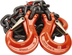 Pewag - 5' Long x 10" Wide, 26,000 Lb Basket Capacity, 26,000 Lb Vertical Capacity, Alloy Steel Web Sling - DOS Chain Sling, 1/2" Diam Chain, Self-Colored, with 2 Sling Hooks & Master Link - Industrial Tool & Supply