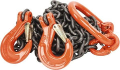 Pewag - 10' Long x 10" Wide, 15,200 Lb Basket Capacity, 15,200 Lb Vertical Capacity, Alloy Steel Web Sling - DOS Chain Sling, 3/8" Diam Chain, Self-Colored, with 2 Sling Hooks & Master Link - Industrial Tool & Supply