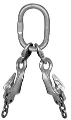 Pewag - 5' Long x 10" Wide, 15,000 Lb Basket Capacity, 15,000 Lb Vertical Capacity, Alloy Steel Web Sling - SOG Chain Sling, 1/2" Diam Chain, Self-Colored, with Grab Hook, Master Link & Shortening Hook - Industrial Tool & Supply