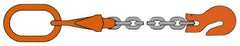 Pewag - 5' Long x 10" Wide, 4,300 Lb Basket Capacity, 4,300 Lb Vertical Capacity, Alloy Steel Web Sling - SOG Chain Sling, 9/32" Diam Chain, Self-Colored, with Grab Hook, Master Link & Shortening Hook - Industrial Tool & Supply