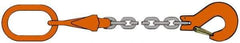 Pewag - 5' Long x 10" Wide, 4,300 Lb Basket Capacity, 4,300 Lb Vertical Capacity, Alloy Steel Web Sling - SOS Chain Sling, 9/32" Diam Chain, Self-Colored, with Sling Hook, Master Link & Shortening Hook - Industrial Tool & Supply