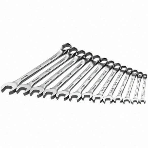 SK - 13 Piece, Combination Wrench Set - Metric System of Measurement, Chrome Finish - Industrial Tool & Supply