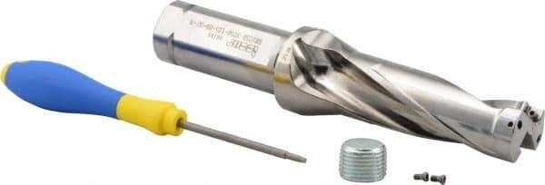 Iscar - 3-3/4" Max Drill Depth, 3xD, 1-1/4" Diam, Indexable Insert Drill - 1-1/4" Shank Diam, Straight Shank - Industrial Tool & Supply