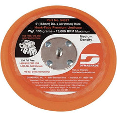 Dynabrade - 6" Diam Hook & Loop Disc Backing Pad - Medium Density, 13,000 RPM - Industrial Tool & Supply