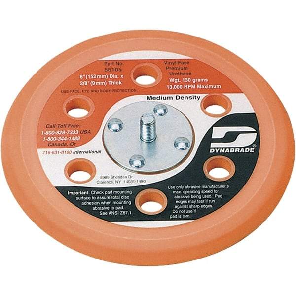 Dynabrade - 6" Diam Adhesive/PSA Disc Backing Pad - Medium Density, 13,000 RPM - Industrial Tool & Supply