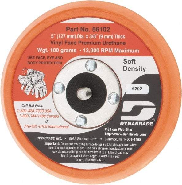 Dynabrade - 5" Diam Adhesive/PSA Disc Backing Pad - Soft Density, 13,000 RPM - Industrial Tool & Supply