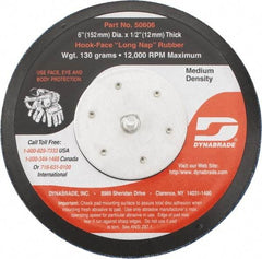 Dynabrade - 6" Diam Hook & Loop Disc Backing Pad - Medium Density, 13,000 RPM - Industrial Tool & Supply