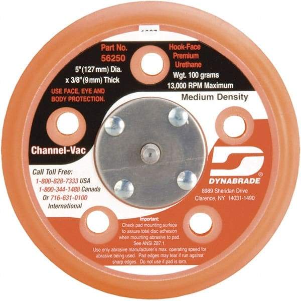 Dynabrade - 5" Diam Hook & Loop Disc Backing Pad - Medium Density, 13,000 RPM - Industrial Tool & Supply