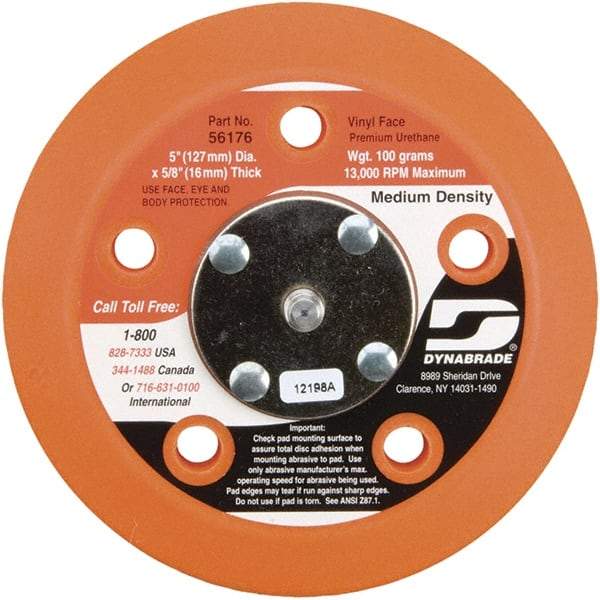 Dynabrade - 5" Diam Adhesive/PSA Disc Backing Pad - Medium Density, 13,000 RPM - Industrial Tool & Supply