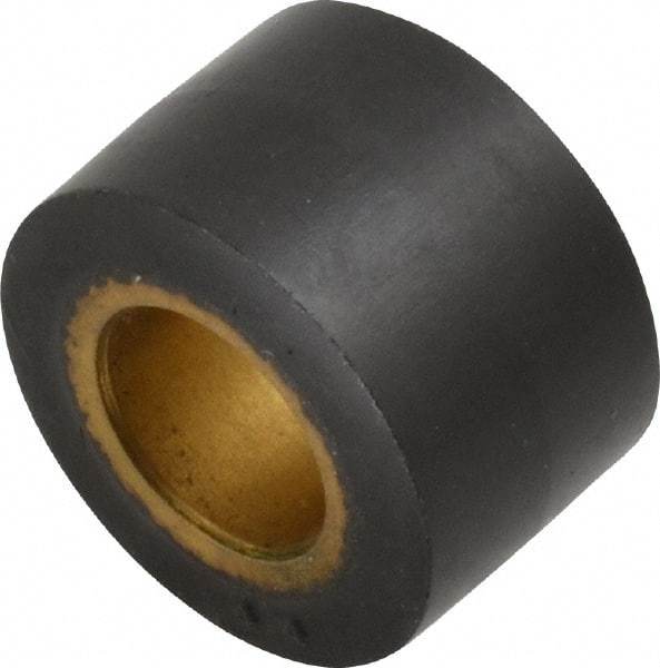 Dynabrade - 1/2" Diam x 1/2" Wide Contact Wheel - 1/8" Arbor Hole, Crowned, 70 Duro Rubber Face - Industrial Tool & Supply