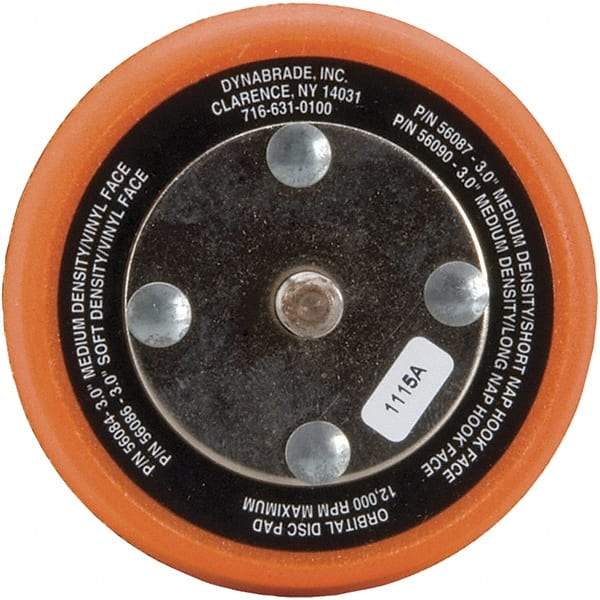 Dynabrade - 3" Diam Hook & Loop Disc Backing Pad - Medium Density, 13,000 RPM - Industrial Tool & Supply
