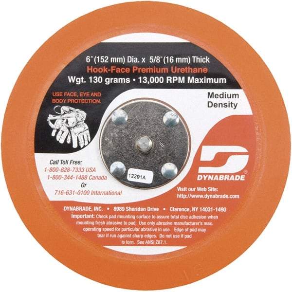 Dynabrade - 5" Diam Hook & Loop Disc Backing Pad - Medium Density, 13,000 RPM - Industrial Tool & Supply