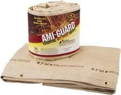 Auburn Mfr - 8' High x 6' Wide x 0.04" Thick Silica Welding Curtain - Tan, Grommet - Industrial Tool & Supply