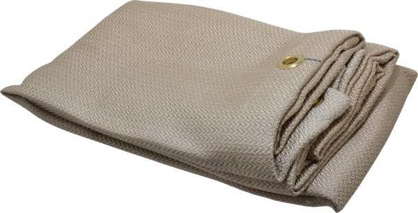 Auburn Mfr - 5' High x 4' Wide x 0.04" Thick Silica Welding Curtain - Tan, Grommet - Industrial Tool & Supply