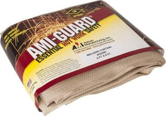 Auburn Mfr - 6' High x 6' Wide x 0.04" Thick Silica Welding Curtain - Tan, Grommet - Industrial Tool & Supply