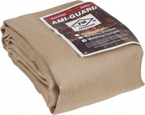 Auburn Mfr - 10' High x 6' Wide x 0.04" Thick Silica Welding Curtain - Tan, Grommet - Industrial Tool & Supply