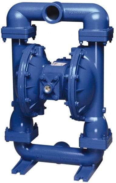 SandPIPER - 1-1/2" NPT, Metallic, Air Operated Diaphragm Pump - Buna-N Diaphragm, Aluminum Housing - Industrial Tool & Supply