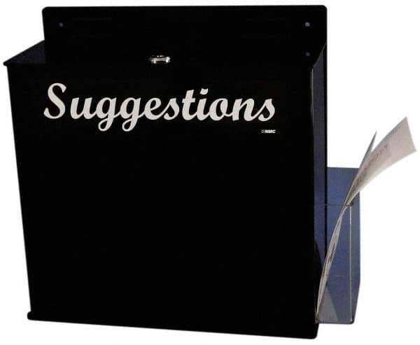 NMC - 11-3/4 Inch Wide x 4-3/4 Inch Deep x 12 Inch High Suggestion Box - Black - Industrial Tool & Supply