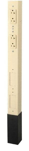 Hubbell Wiring Device-Kellems - 4.62m Long x 2.13 Inch Wide x 2.13 Inch Deep, Aluminum, Electrical Power and Wiring Service Pole - 125 Volts, 20 Amp, White, 3 Wires - Industrial Tool & Supply