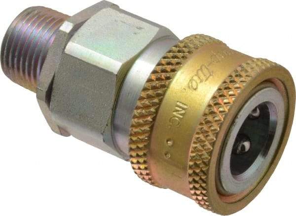 Parker - 3/8 Thread Steel Hydraulic Hose MPT Fitting - 4,500 psi - Industrial Tool & Supply