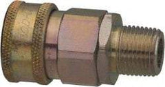 Parker - 1/4 Thread Stainless Steel Hydraulic Hose MPT Fitting - 5,000 psi - Industrial Tool & Supply