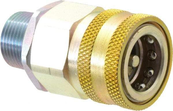 Parker - 3/4 Thread Steel Hydraulic Hose MPT Fitting - 3,500 psi - Industrial Tool & Supply