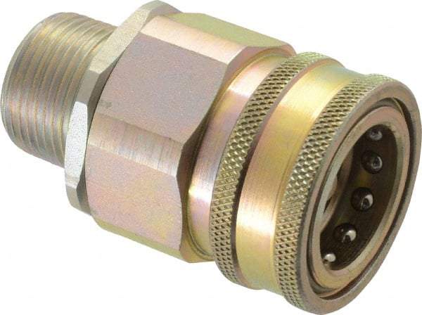 Parker - 1 Thread Steel Hydraulic Hose MPT Fitting - 2,000 psi - Industrial Tool & Supply