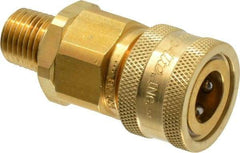 Parker - 1/4 Thread Brass Hydraulic Hose MPT Fitting - 2,250 psi - Industrial Tool & Supply