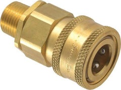 Parker - 3/8 Thread Brass Hydraulic Hose MPT Fitting - 2,250 psi - Industrial Tool & Supply