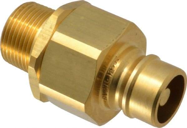 Parker - 3/4 Thread Brass Hydraulic Hose MPT Fitting - 2,000 psi - Industrial Tool & Supply