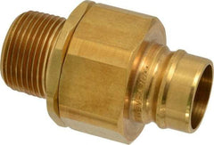 Parker - 1 Thread Brass Hydraulic Hose MPT Fitting - 1,750 psi - Industrial Tool & Supply