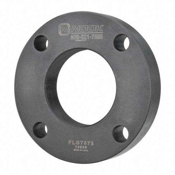 Nook Industries - 4.94" Flange OD x 0.9" Thickness Precision Acme Mounting Flange - For 2-4 Bars, 4 Mounting Holes, Steel - Industrial Tool & Supply