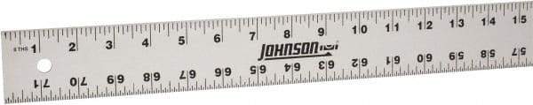 Johnson Level & Tool - 72" Long, 1/8, 1/16" Graduation, Aluminum Rule - English Graduation Style, Gray, Anodized Finish - Industrial Tool & Supply