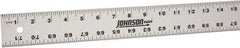 Johnson Level & Tool - 72" Long, 1/8, 1/16" Graduation, Aluminum Rule - English Graduation Style, Gray, Anodized Finish - Industrial Tool & Supply