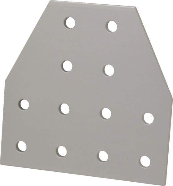 80/20 Inc. - 4" Wide, 4" High, Open Shelving 12 Hole Tee Plate - Aluminum, Use with Series 10 & Bolt Kit 3393 - Industrial Tool & Supply