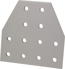 80/20 Inc. - 4" Wide, 4" High, Open Shelving 12 Hole Tee Plate - Aluminum, Use with Series 10 & Bolt Kit 3393 - Industrial Tool & Supply