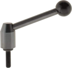 J.W. Winco - 1/2-13, Steel Threaded Stud Adjustable Clamping Handle - 4.88" OAL, 2.17" High - Industrial Tool & Supply
