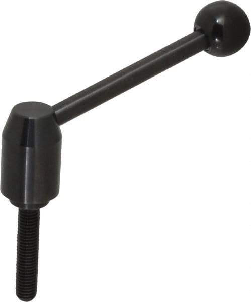 J.W. Winco - 1/2-13, Steel Threaded Stud Adjustable Clamping Handle - 4.88" OAL, 2.17" High - Industrial Tool & Supply
