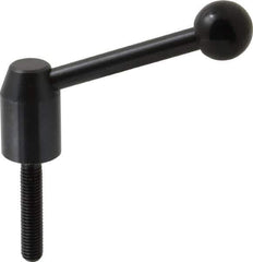 J.W. Winco - M8 x 1.25, 13.5mm Hub Diam, Steel Threaded Stud Adjustable Clamping Handle - 70mm OAL, 33.5mm High - Industrial Tool & Supply